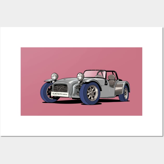 Caterham Seven in silver grey Wall Art by Webazoot